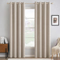 Blackout Curtains 52 x 72 in (2 Panels) - Faux Linen Thermal Insulated
