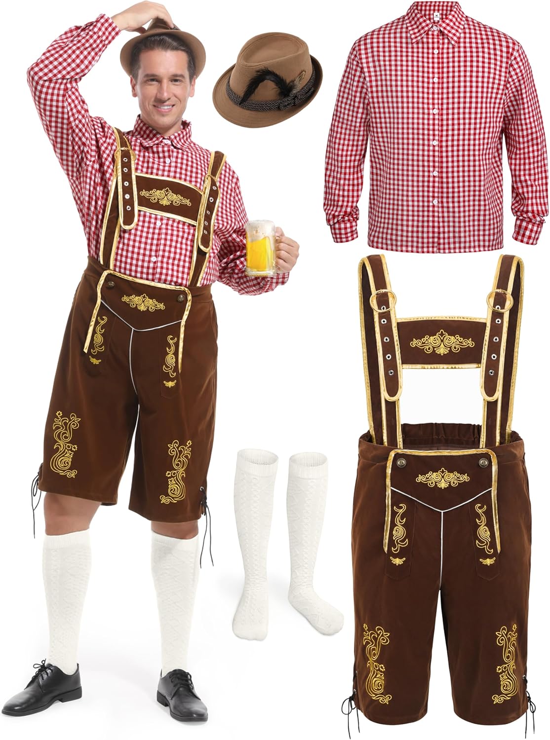 Lederhosen Men Oktoberfest Costume Set for Authentic Celebrations