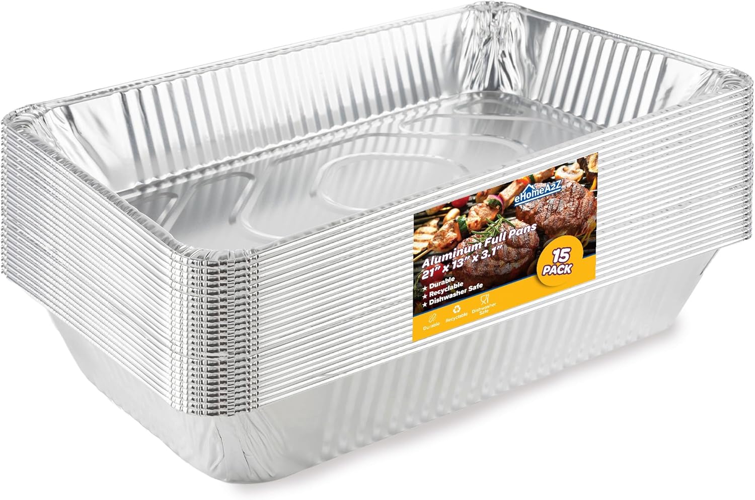 EHOMEA2Z Large Aluminum Pans for Baking and Serving Needs