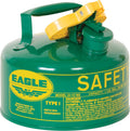 Eagle 1 Gallon Type I Green Safety Gas Can - Durable Steel Storage