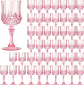 XKXKKE 48 Pcs Pink Plastic Wine Glasses for Parties & Events