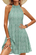Women's Halter Neck Floral Sundress - Casual Fit and Flare