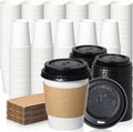 Fit Meal Prep 8 oz Disposable Coffee Cups with Lids - Leak-Proof To-Go