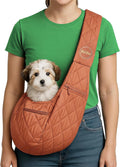 Small Dog Carrier Sling Copper Brown - HandsFree 2in1 Carrier