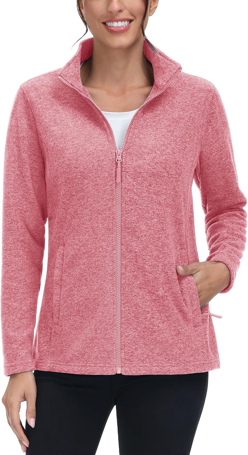 TACVASEN Women's Full Zip Fleece Jacket for Winter Warmth