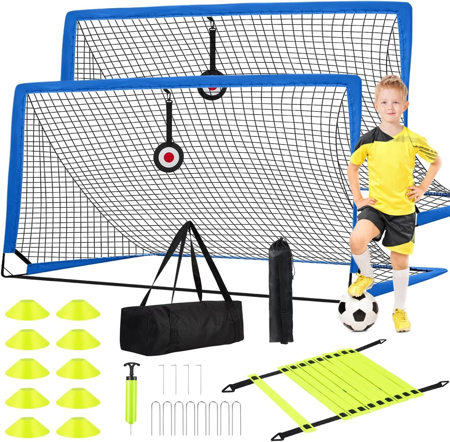 6x4 FT Kids Soccer Goals for Backyard - Portable Goal Set