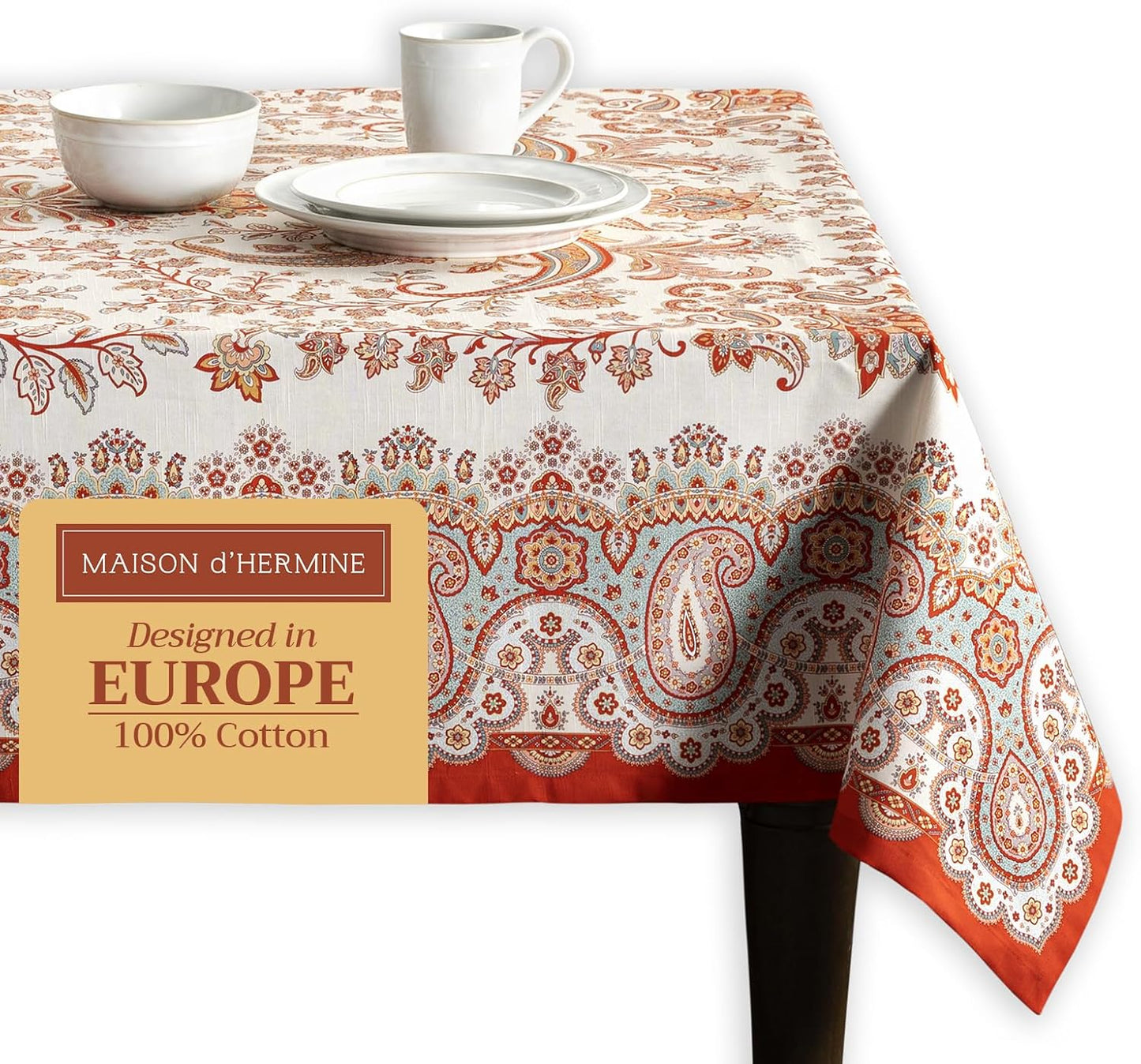 Elegant 100% Cotton Tablecloth for Dining and Special Occasions