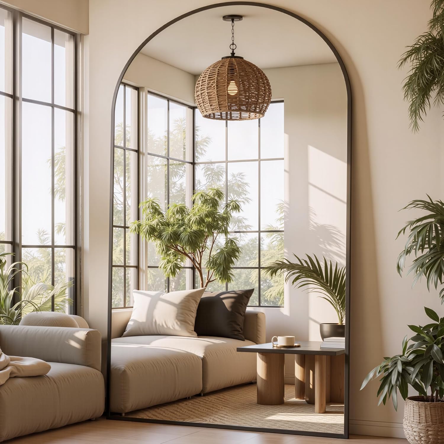 Oversized Full Length Mirror 86inx46in with Arched Design