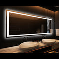 Amorho LED Bathroom Mirror 96 in x 36 in - Dual Light, Dimmable
