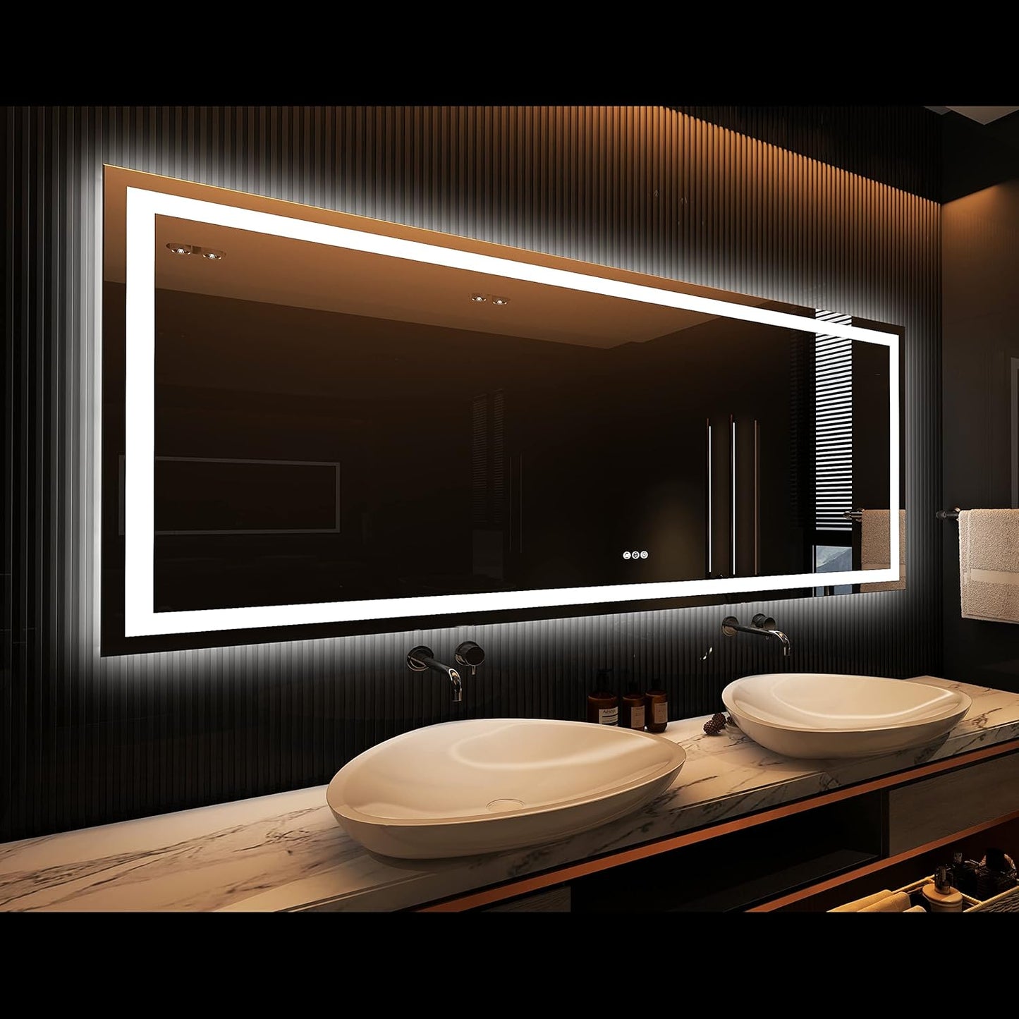 Amorho LED Bathroom Mirror with Front and Backlight Features