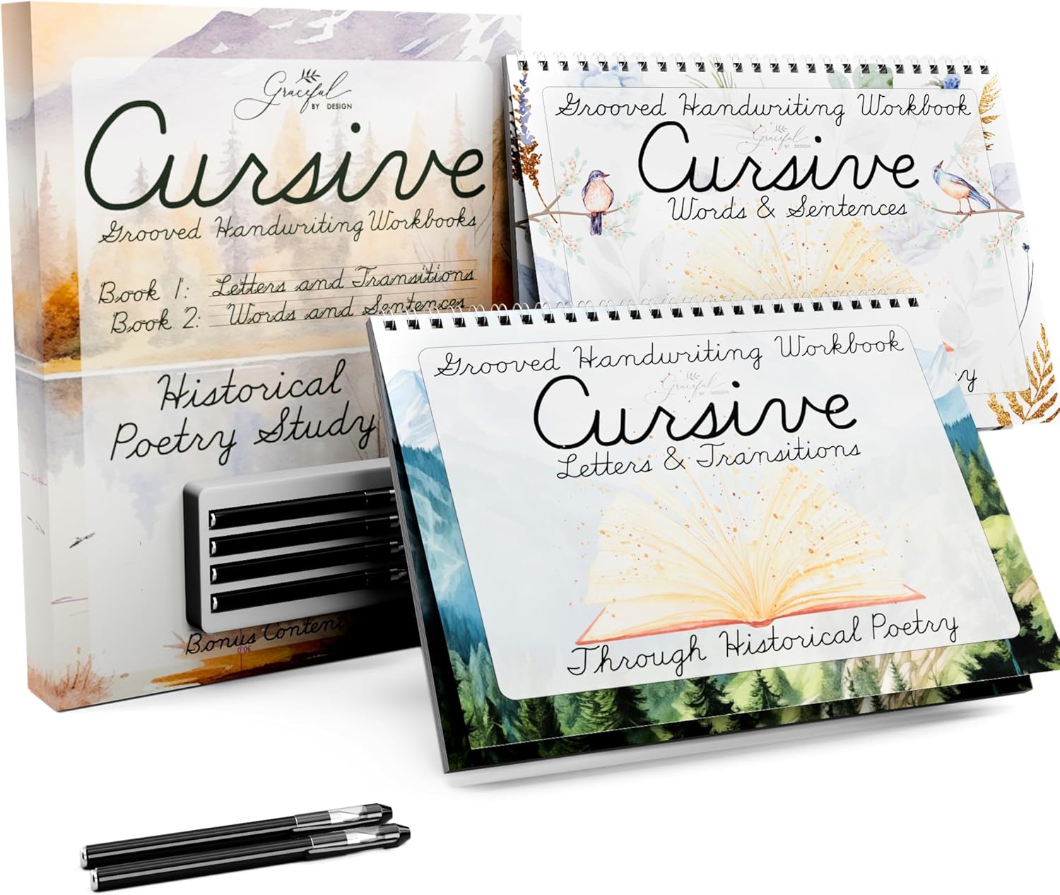 Grooved Cursive Handwriting Workbook for Kids Ages 8-12