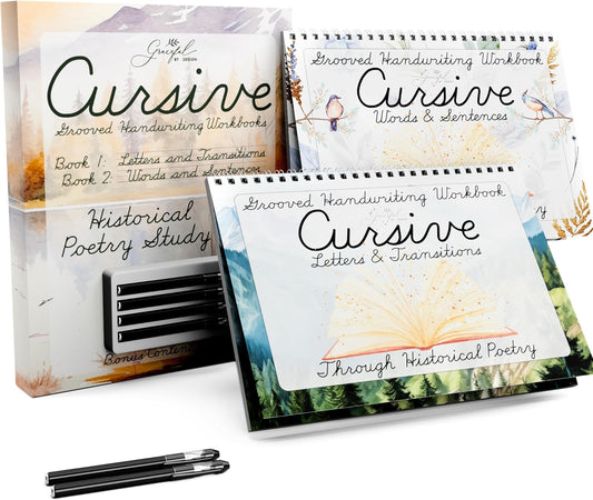 Grooved Cursive Handwriting Workbook for Kids Ages 8-12