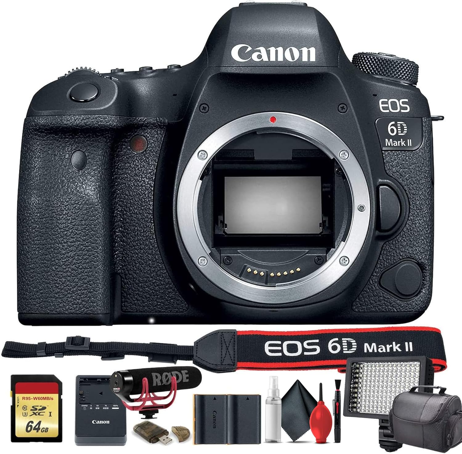 Canon EOS 6D Mark II DSLR Camera Bundle with Essential Accessories