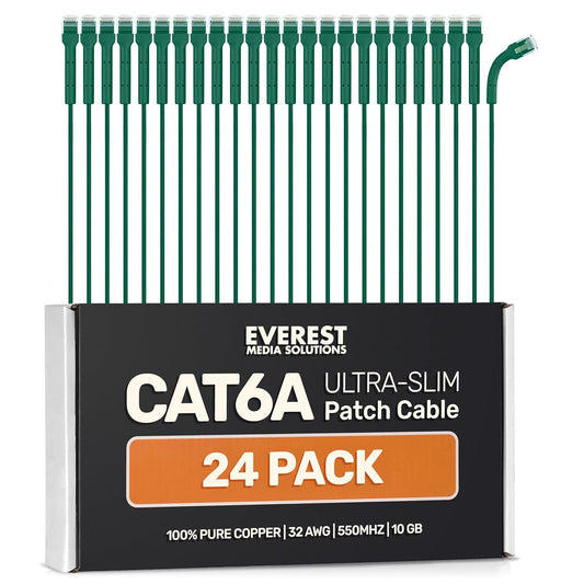Ultra Slim Cat6a Ethernet Patch Cables for High-Speed Networks 1.5ft