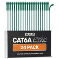 Everest Ultra Slim Cat6a Ethernet Patch Cables 1ft (24-Pack) - Space
