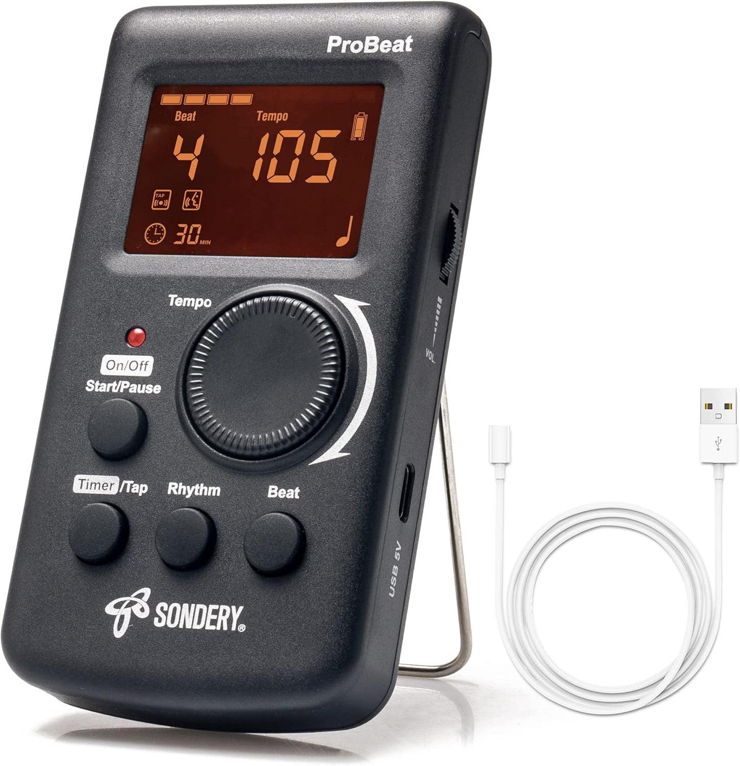 Sondery Rechargeable Digital Metronome - Perfect Timing for All Instruments!