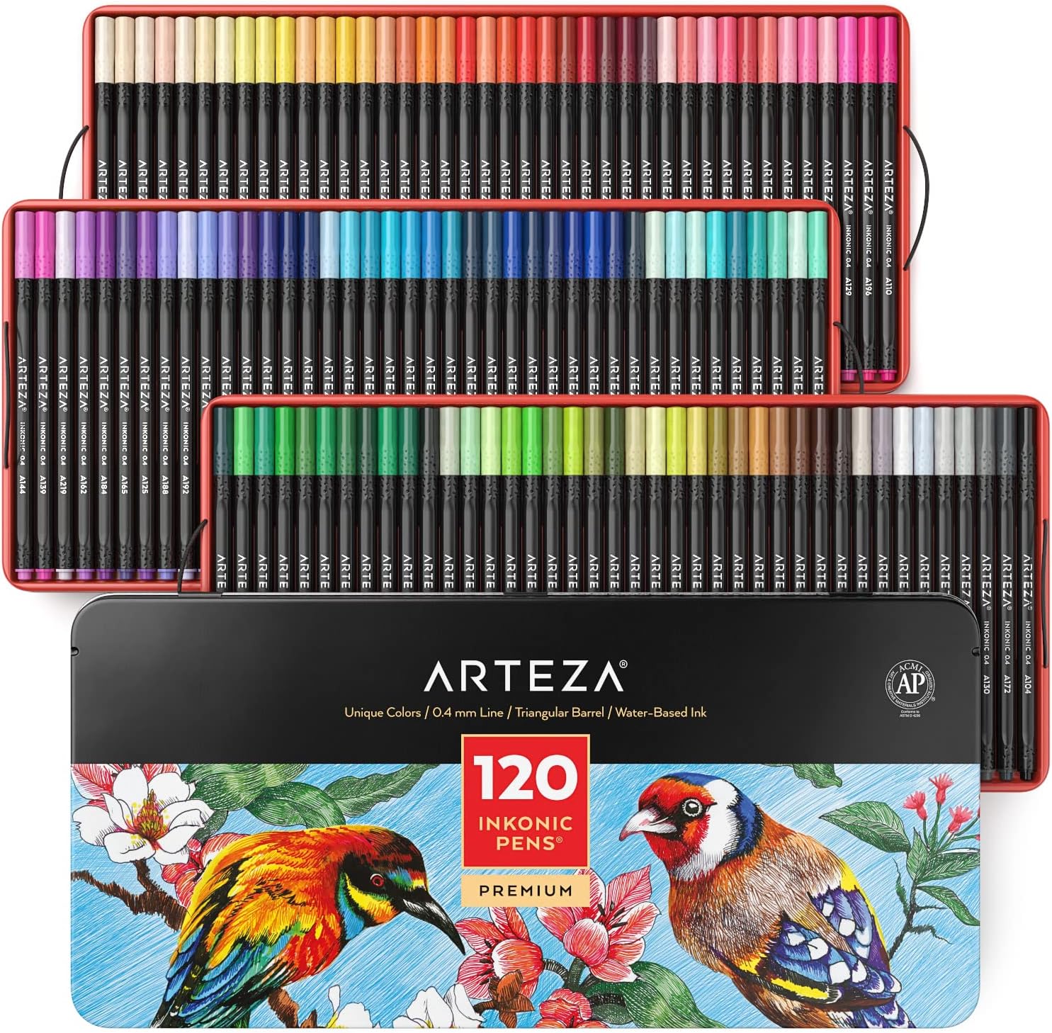 ARTEZA Inkonic Fineliners Pens Set of 120 for Artists and Crafters