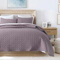 Lightweight King Size Grayish Purple Quilt Set for Summer Comfort
