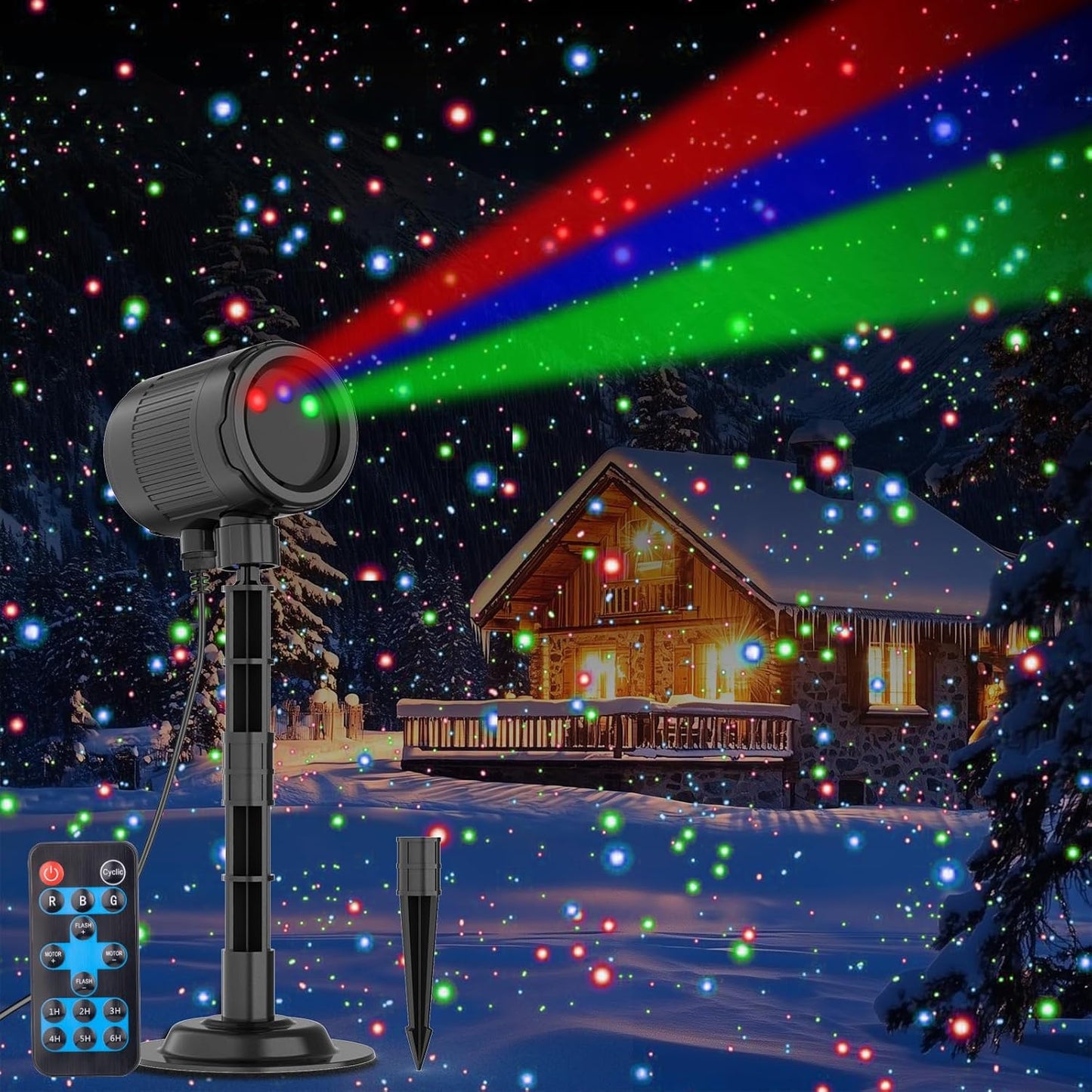 RGB Laser Lights with Remote Control - Festive Holiday Decor