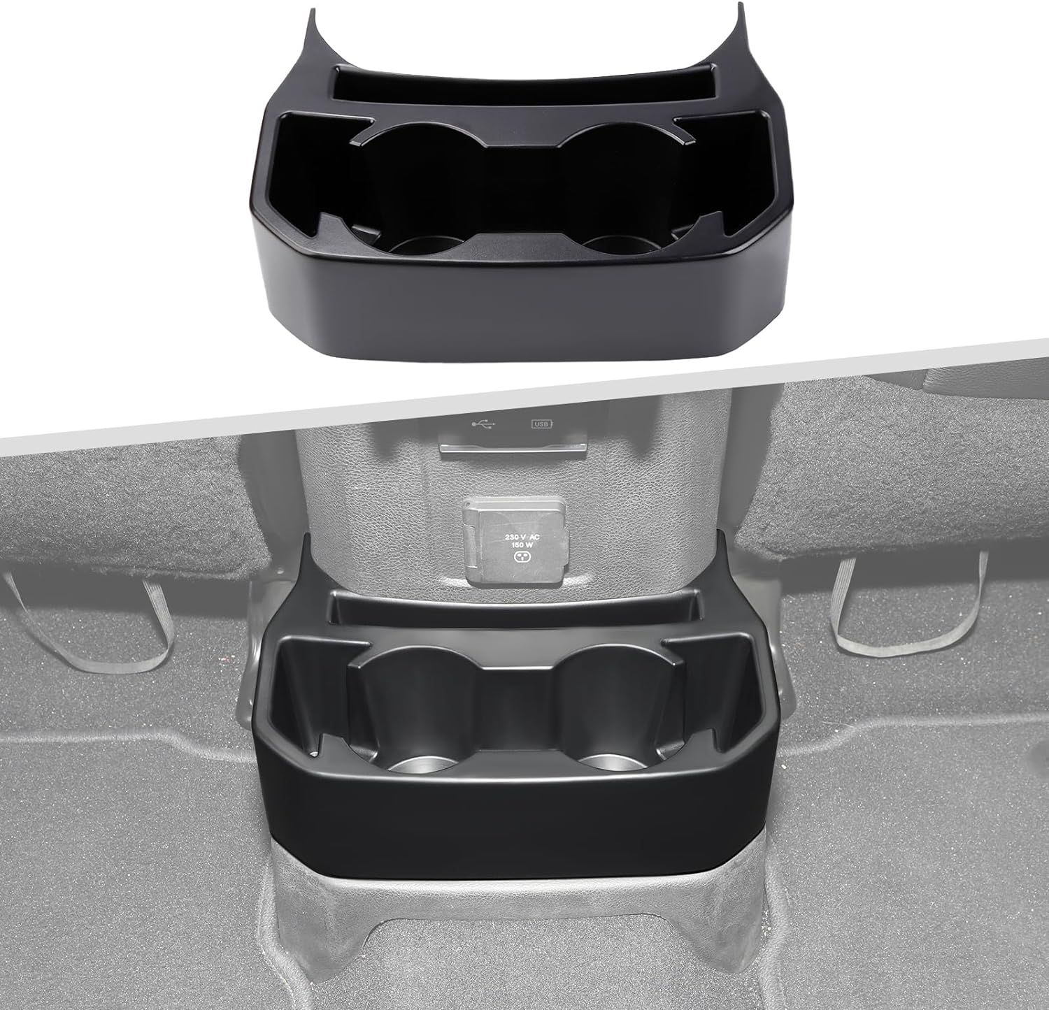Jimen Rear Cup Holder Organizer for Jeep Wrangler JL & Gladiator