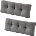 Indoor Bench Cushion 36 in x 14 in x 4 in - Tufted 2-Pack Light Grey