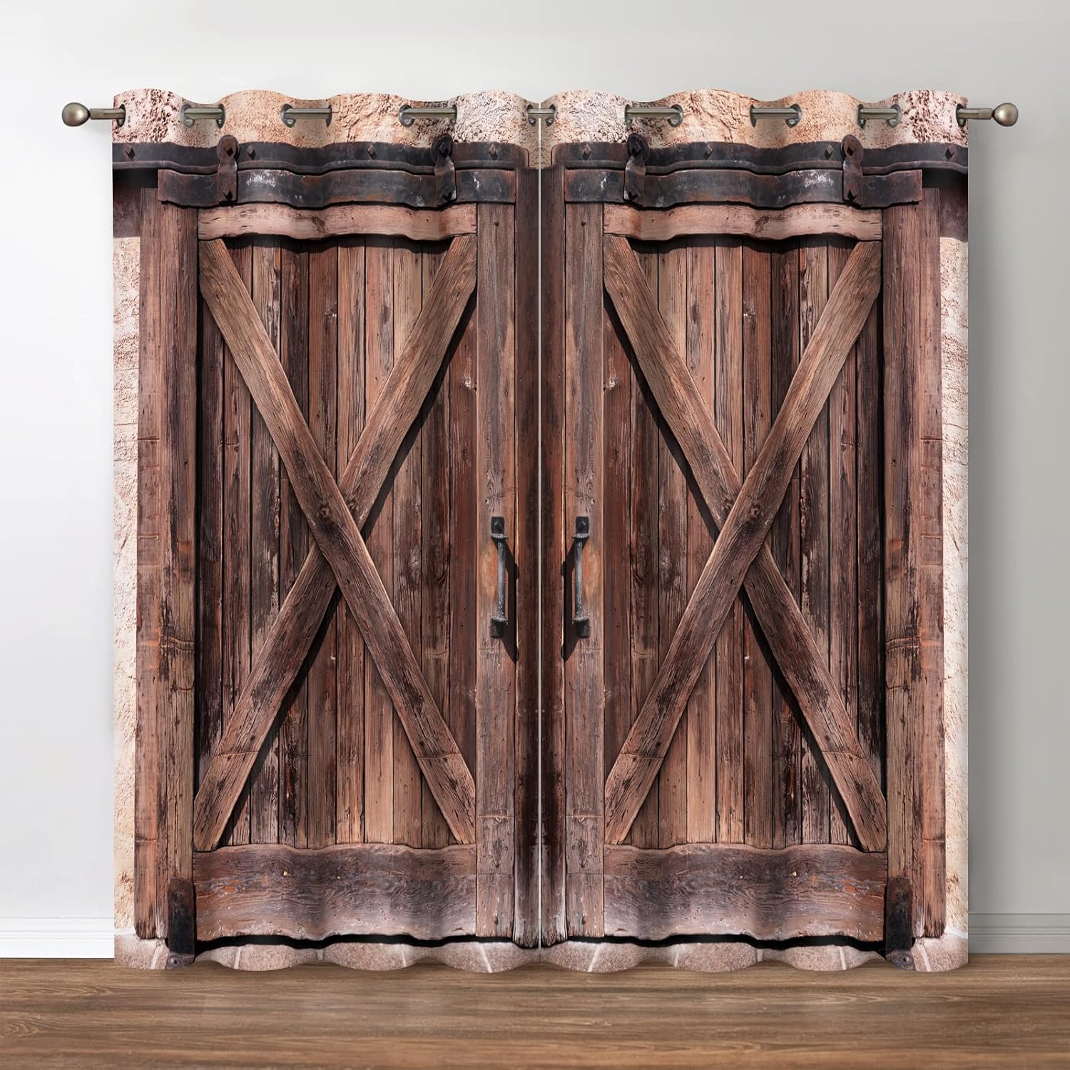 Jekeno Rustic Wood Blackout Curtains for Vintage Home Decor