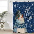 Snowflake Christmas Shower Curtain Set - Waterproof Fabric, Winter Decor