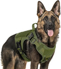 Tactical Dog Harness XL Green - Heavy Duty No-Pull Vest for Large