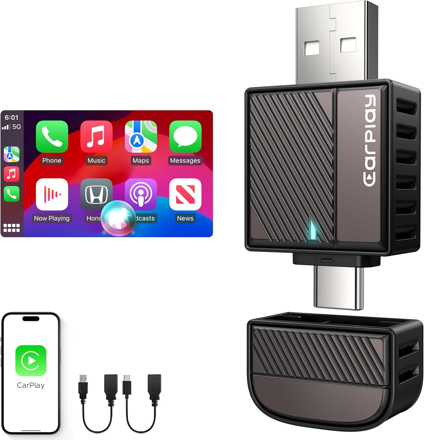 ByteWave Wireless CarPlay Adapter - No Delay, Plug & Play!