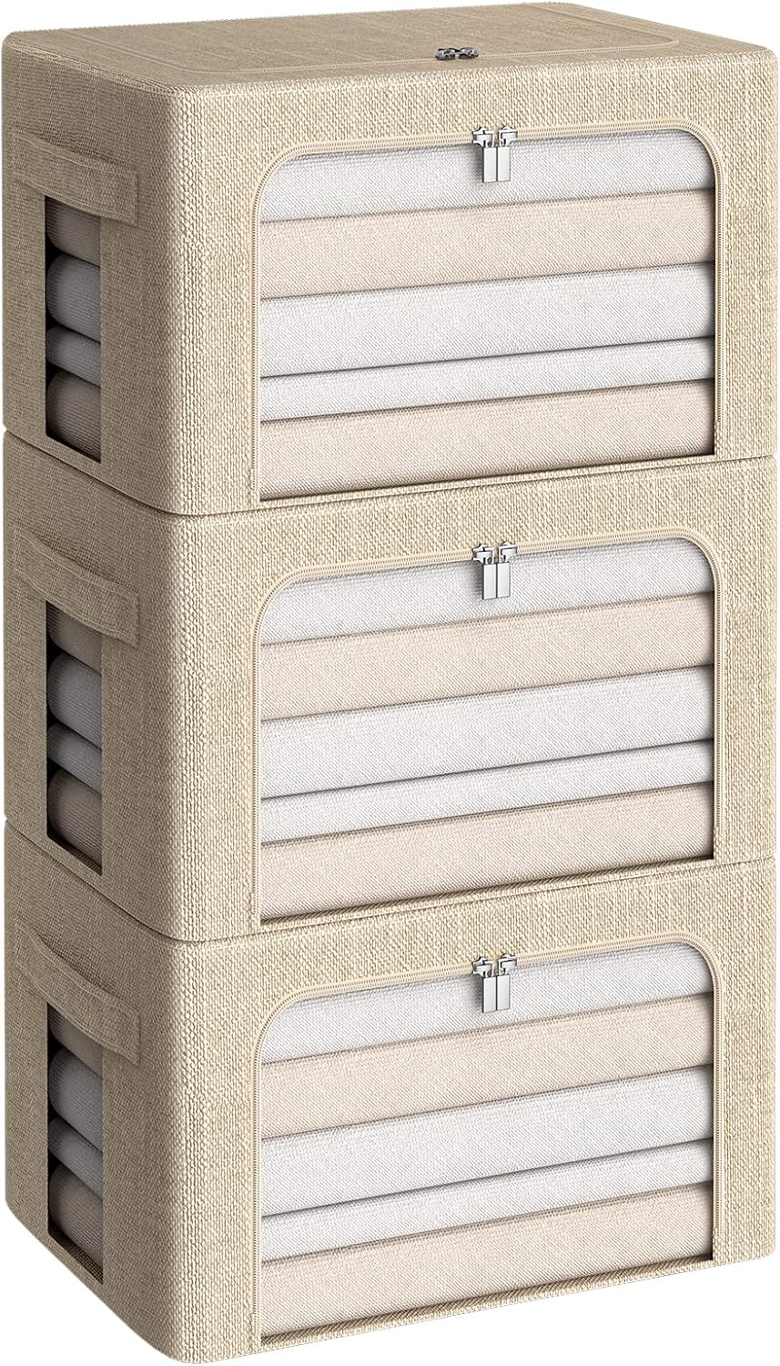 3Pack Foldable Storage Bins for Clothes and Organizing Needs