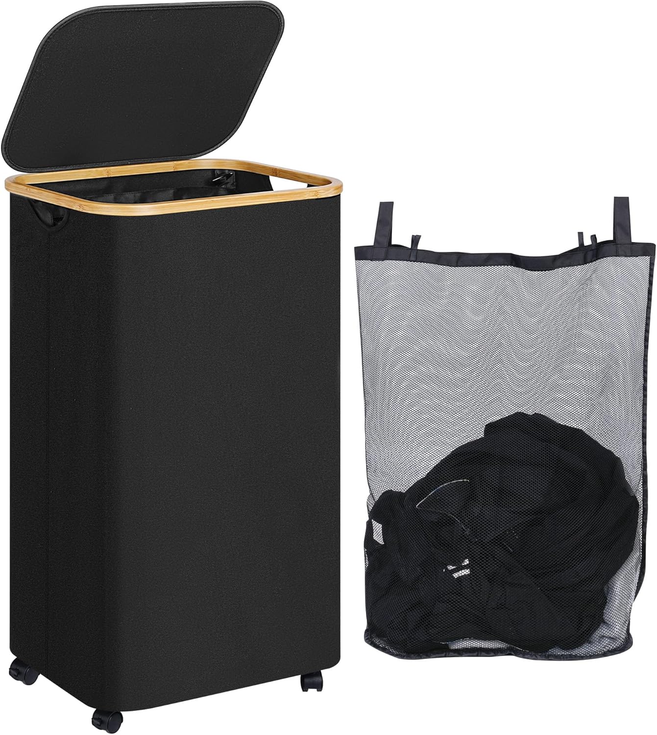 110L Laundry Basket with Wheels for Easy Mobility and Storage
