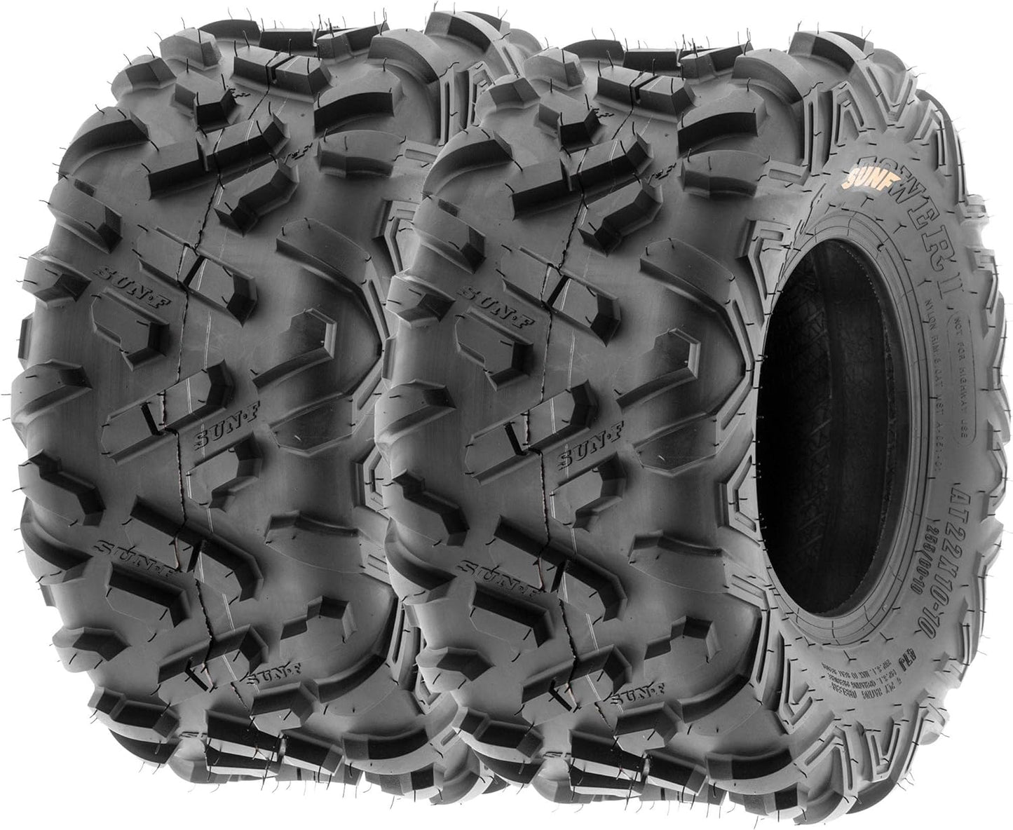 Set of 2 SunF Power.II 22x10-10 ATV UTV Off-Road Tires