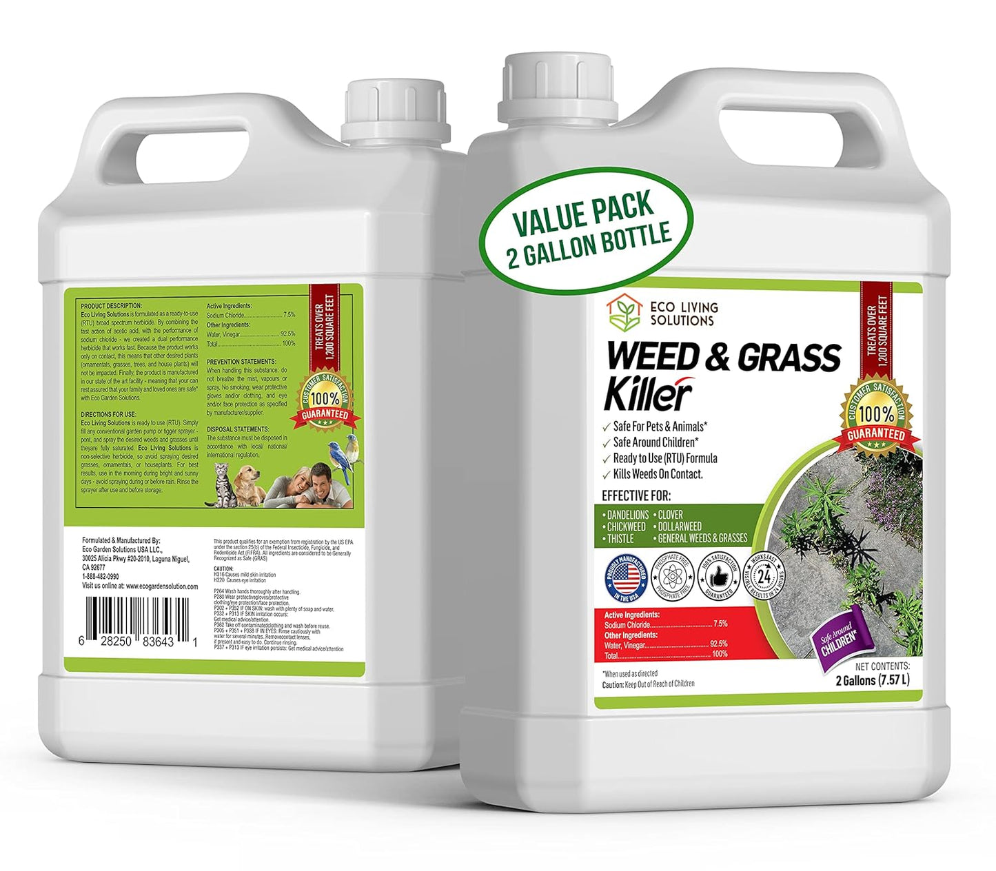 Eco Garden Pro Organic Vinegar Weed Killer for Safe Lawns
