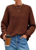 Long Sleeve Crewneck Pullover Oversized Sweaters for Women