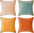 MONDAY MOOSE 24x24 Velvet Throw Pillow Covers Set of 4 - Color Block