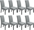 Chair Covers for Dining Room 8 Pack Stretch Slipcovers - Light Grey