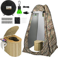 Portable Camping Toilet with 400 lb Capacity - Pop-Up Privacy Tent