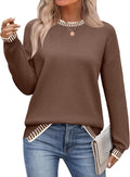 Zeagoo Womens Crewneck Pullover Sweater - Cozy Side Slit Knit