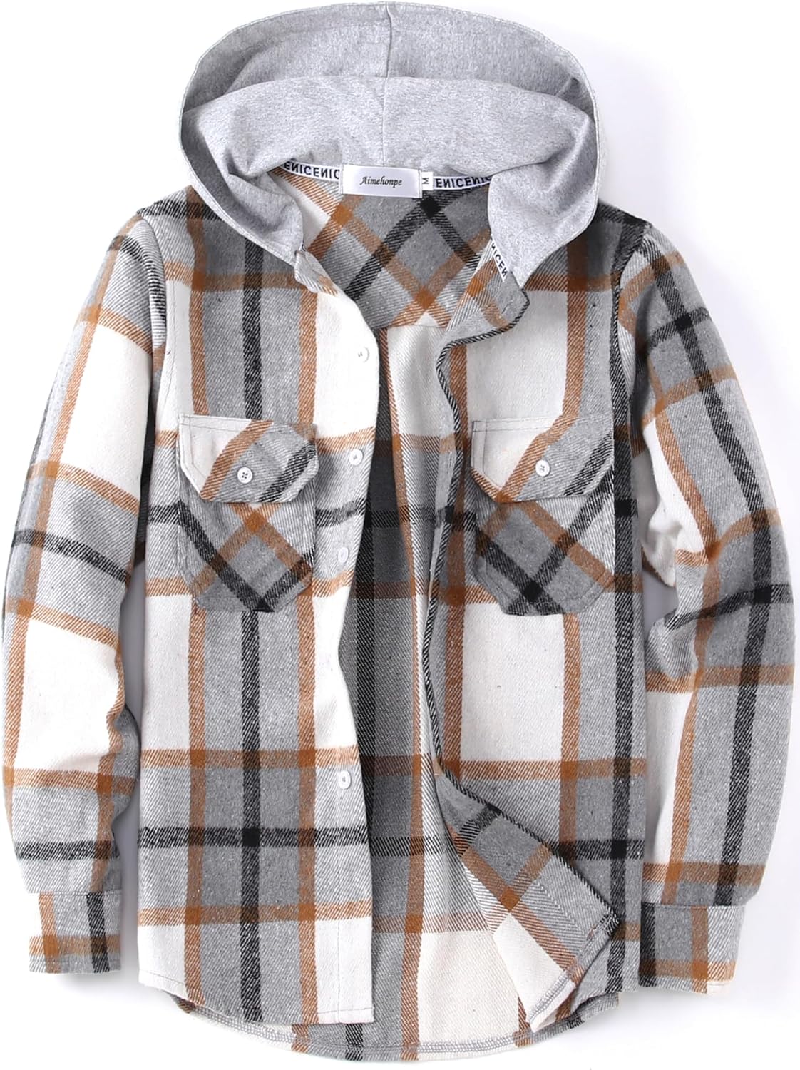 Boys Girls Casual Flannel Plaid Hoodies for Fall Fashion