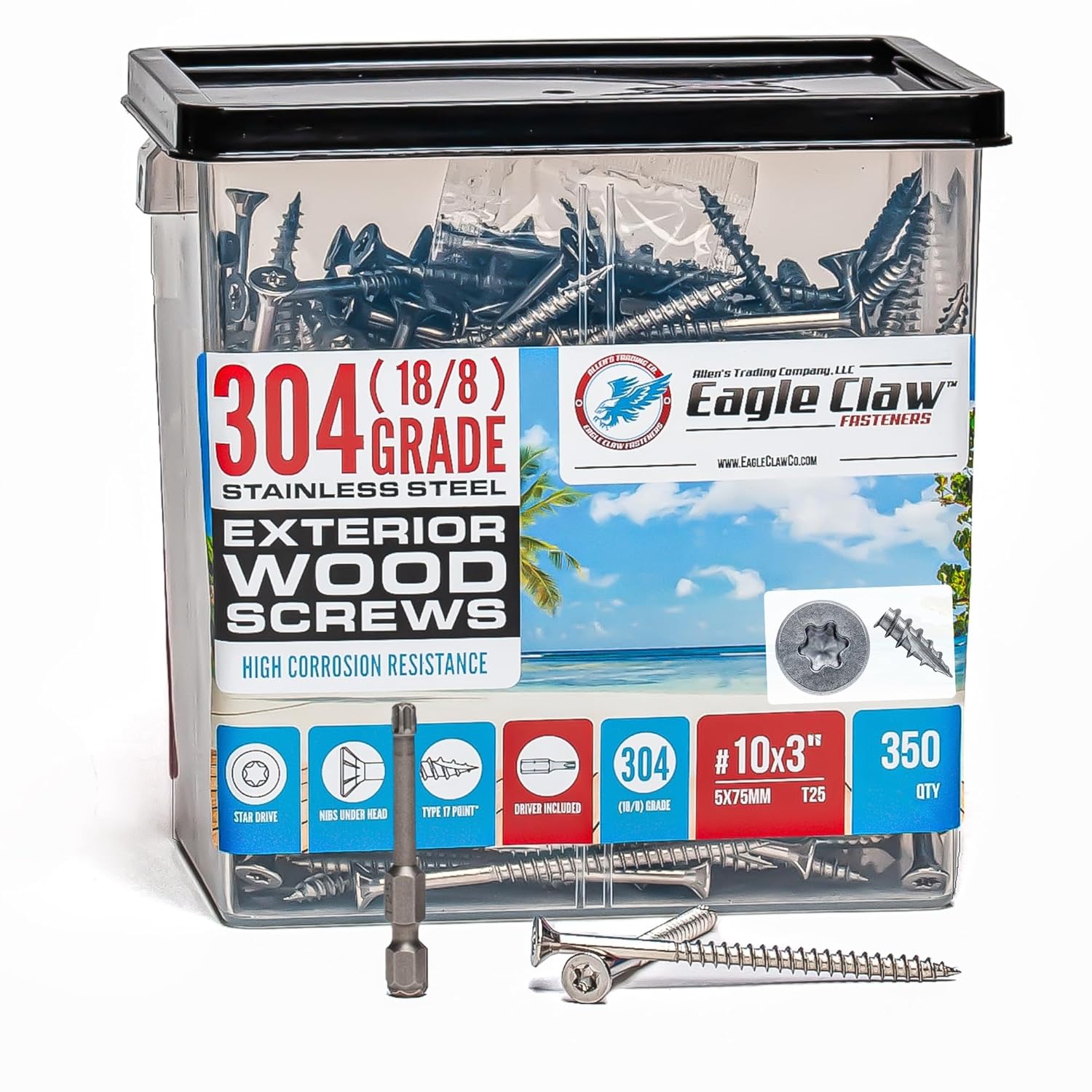 High-Quality #10 x 3 Inch Stainless Steel Deck Screws for Durability