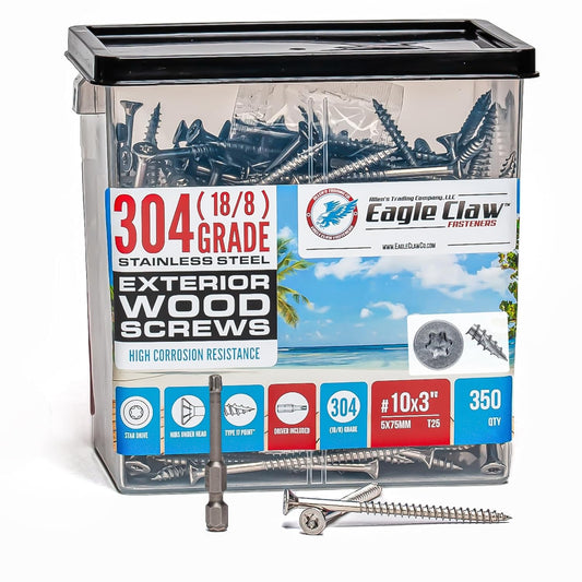High-Quality #10 x 3 Inch Stainless Steel Deck Screws for Durability