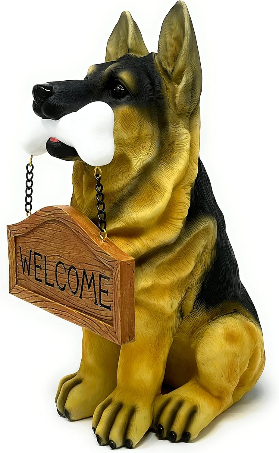 Nature's Mark German Shepherd Dog Puppy Statue with Signs
