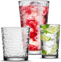 Biscayne 18-Piece Family Drinking Glasses Set - Elegant Wave Design