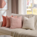 Fancy Homi Boho Blush Pink 24x24 Decorative Pillow Covers 4-Pack