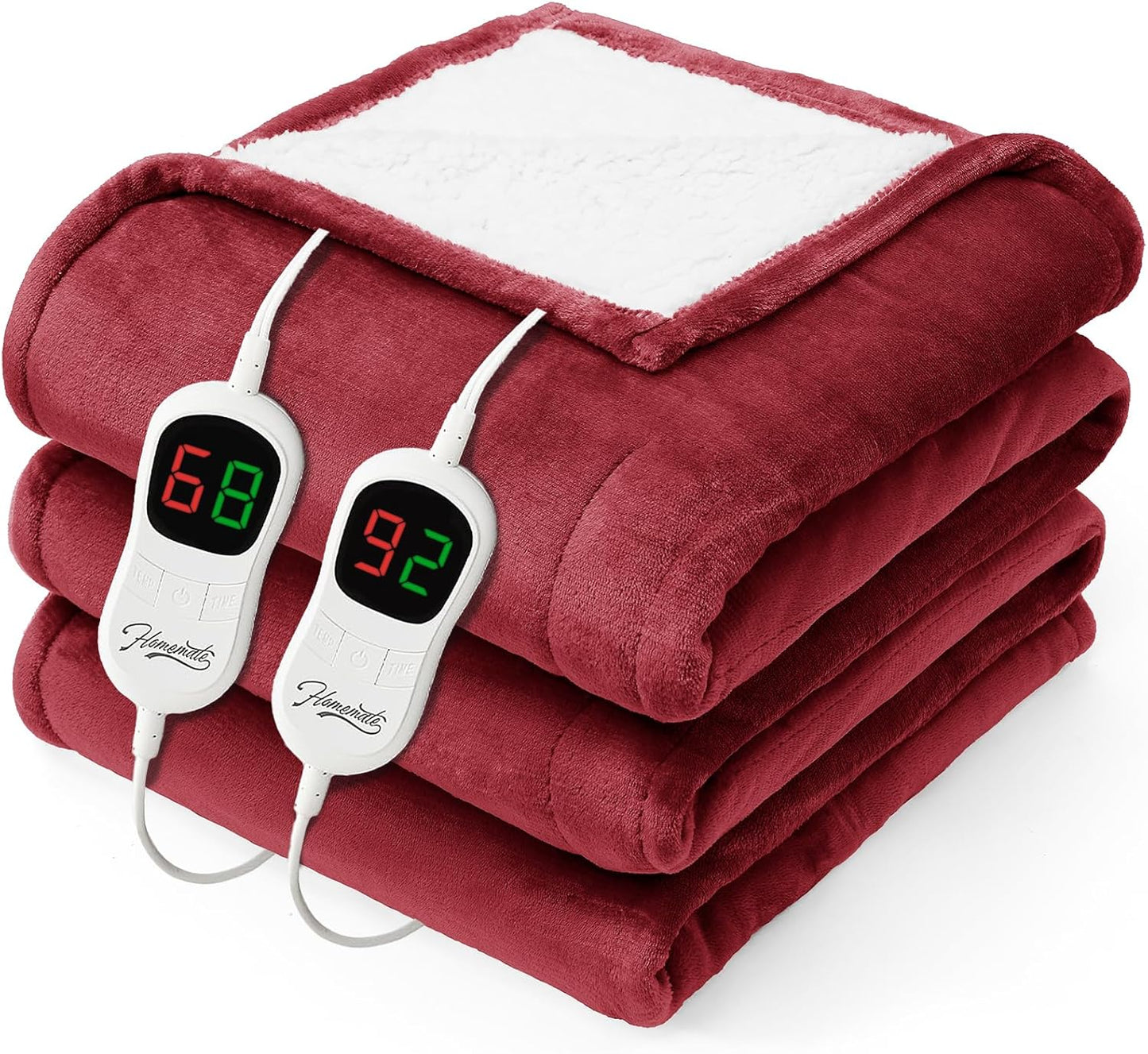 Homemate Electric Heated Blanket King - Ultra Soft Flannel Comfort
