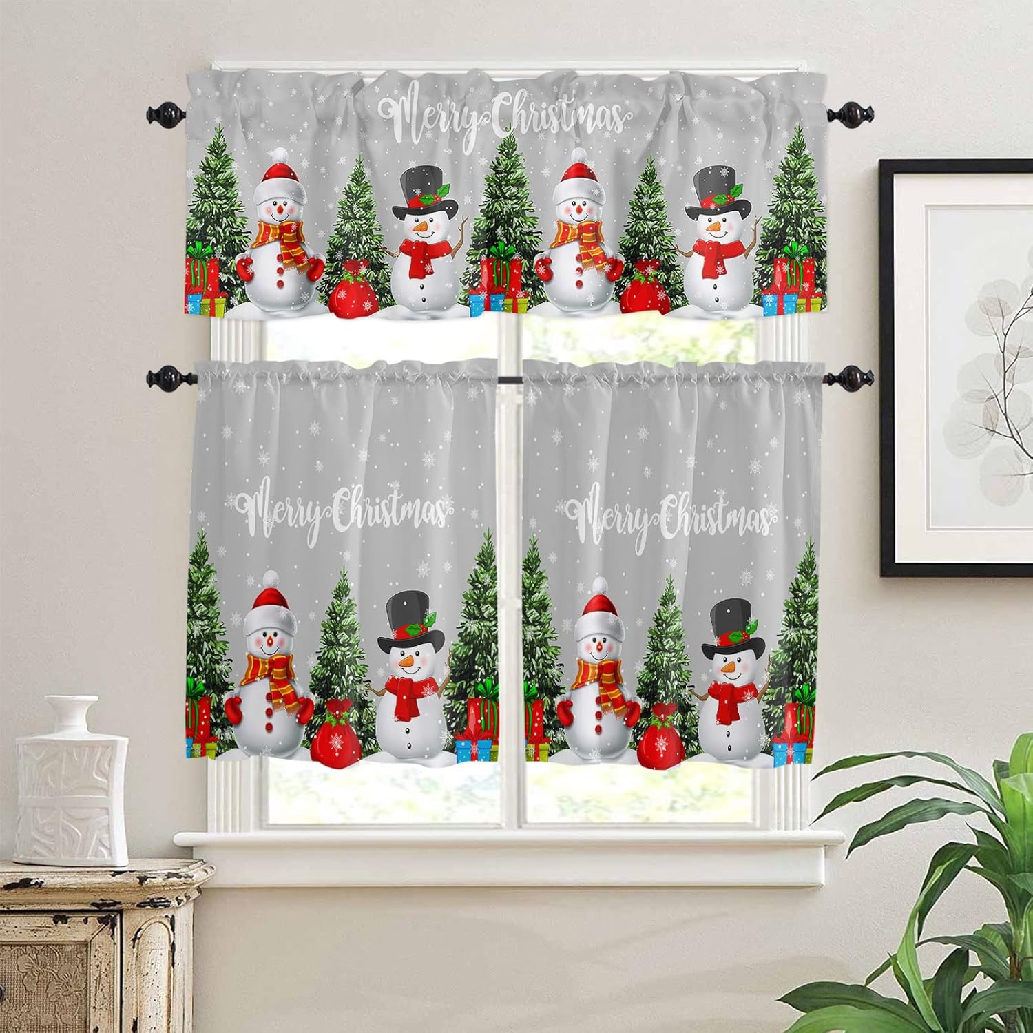 Merry Christmas 3 Piece Window Set by YOKOU