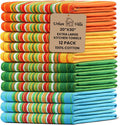 Salsa Stripe Kitchen Towels 100% Cotton - Absorbent Set of 12
