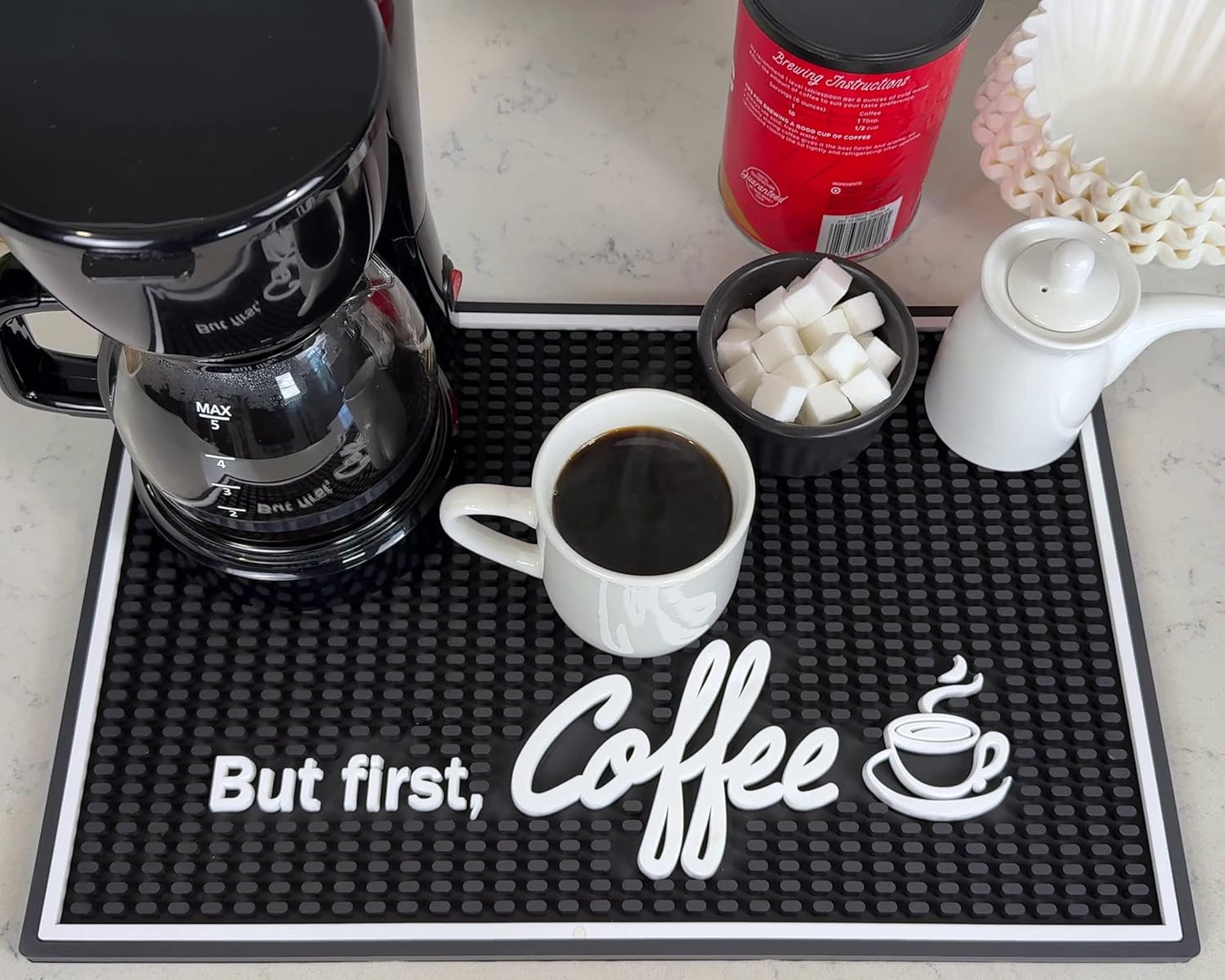 But First Coffee Mat for Countertop - Perfect Kitchen Accessory