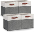 Temary 13x13 Storage Cubes 4 Pack Fabric Bins - Collapsible Organizers