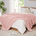 Chunky Knit Blanket Throw 60x80 - Soft Chenille Handmade Comfort